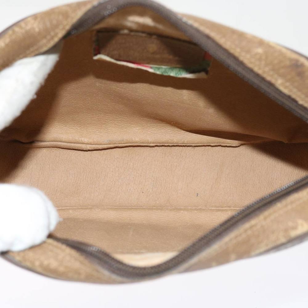 GUCCI GG Supreme Web Sherry Line Clutch Bag Beige Red 89 01 034 Auth bs9231 - Picture 11 of 16